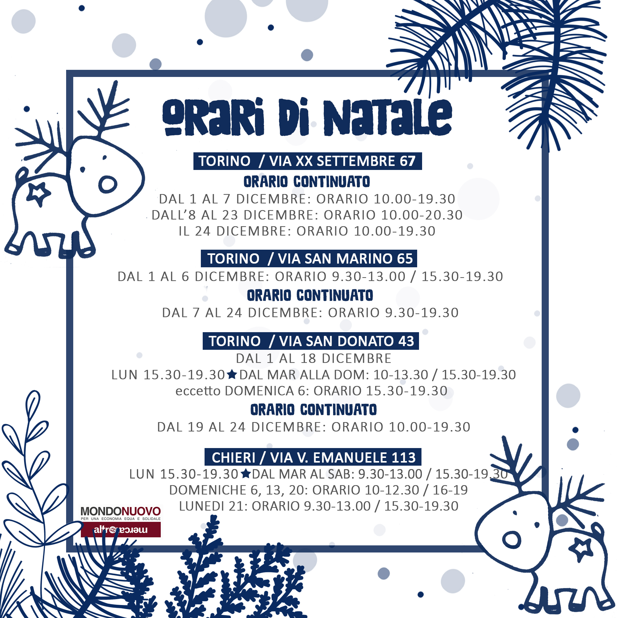 orari bottega natale 2020