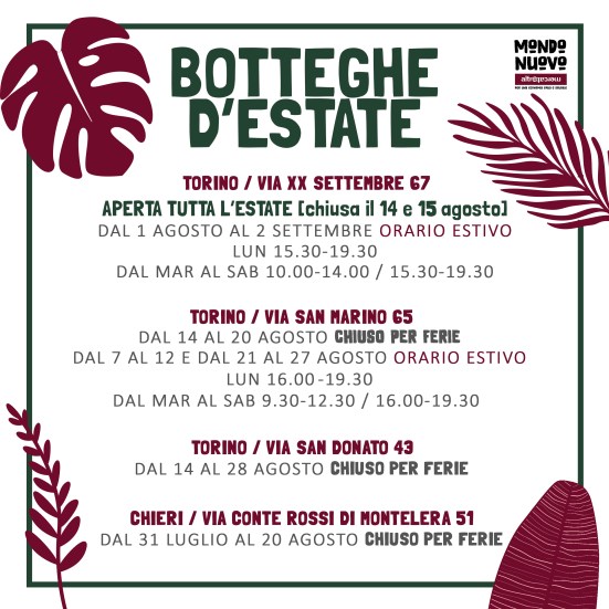 BOTTEGhE D'ESTATE CARRE' 2023